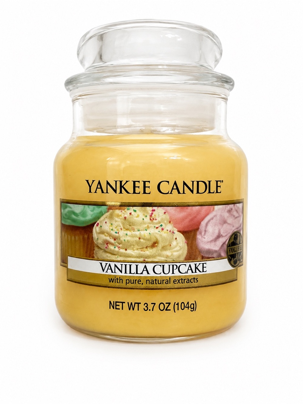 GIVVY Yankee Candle Vanilla Cupcake Scented Jar Candle - Yellow